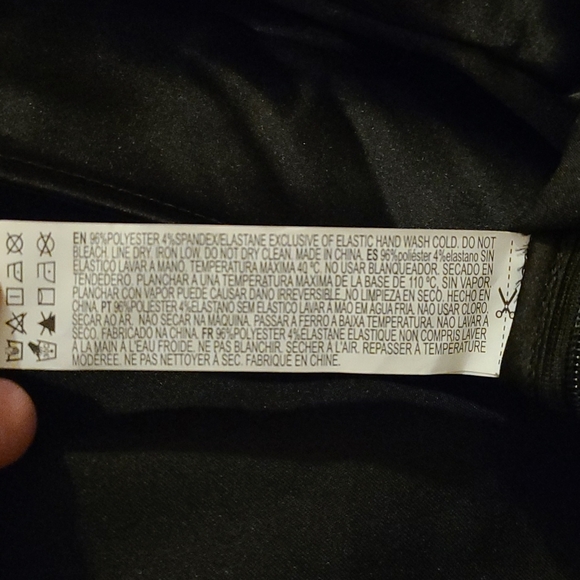 Forever 21 Black Satin-Like Vneck Adjustable Crop Top Long Sleeve Side Zipper SM - Picture 5 of 12